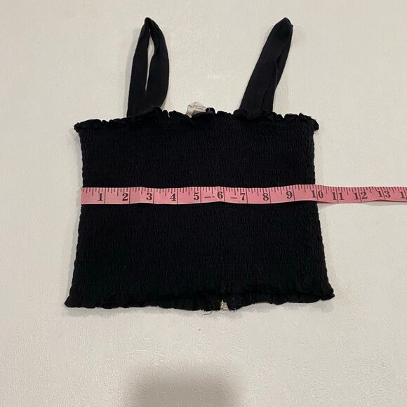 ME to WE Black Smocked Crop Tank Top Women’s Size Small - Picture 5 of 6